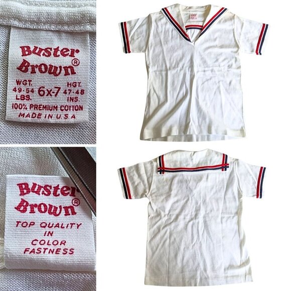 Vintage Mid-Century BUSTER BROWN White Sailor Suit 6pc Family Set w/ Ad Szs 5-14 - Picture 6 of 9